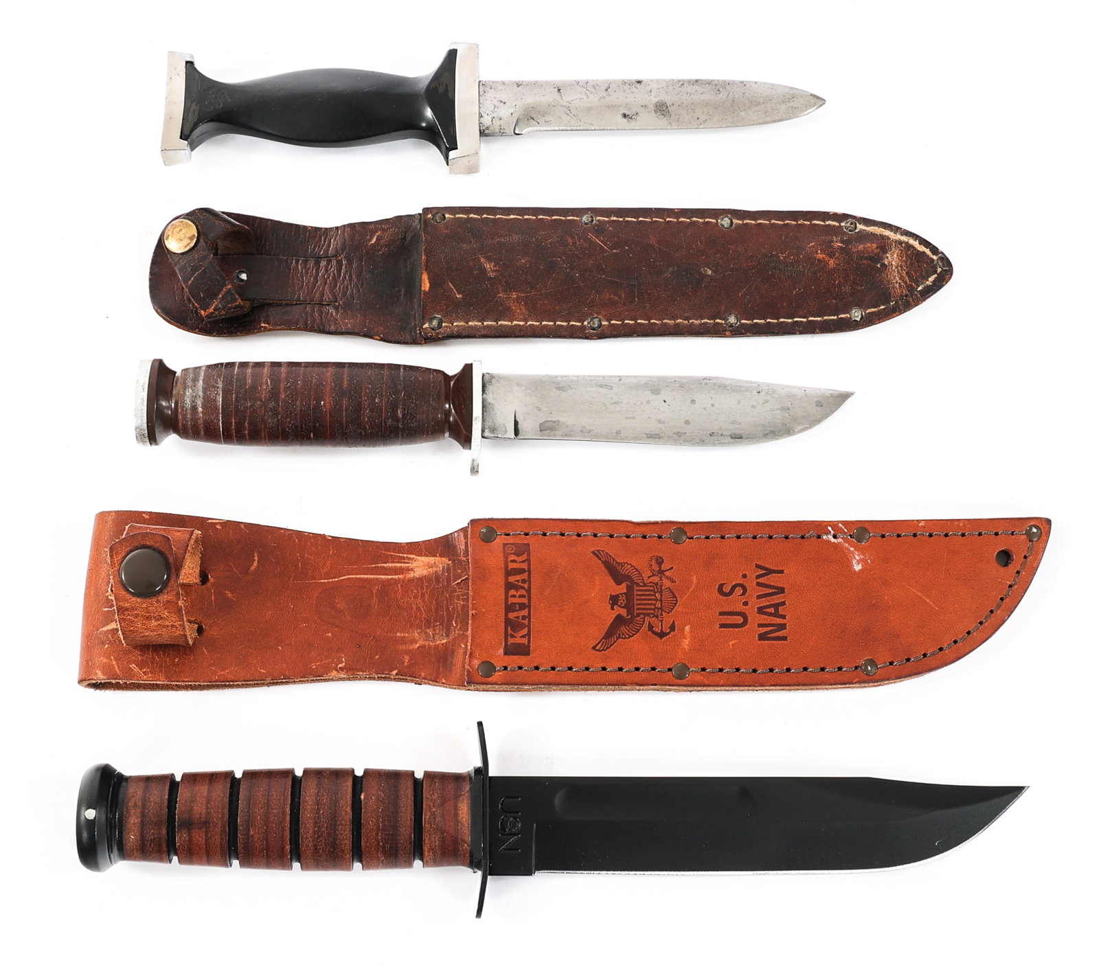 WWII - COLD WAR KA-BAR, SCHRADE, & GERMAN KNIVES: WWII - COLD WAR KA-BAR, SCHRADE, & GERMAN KNIVES WWII - Cold War US and German Knives. (1) KA-BAR Commemorative Operation Enduring Freedom Afghanistan Knife. Blued Blade with "Operation Enduring Freed