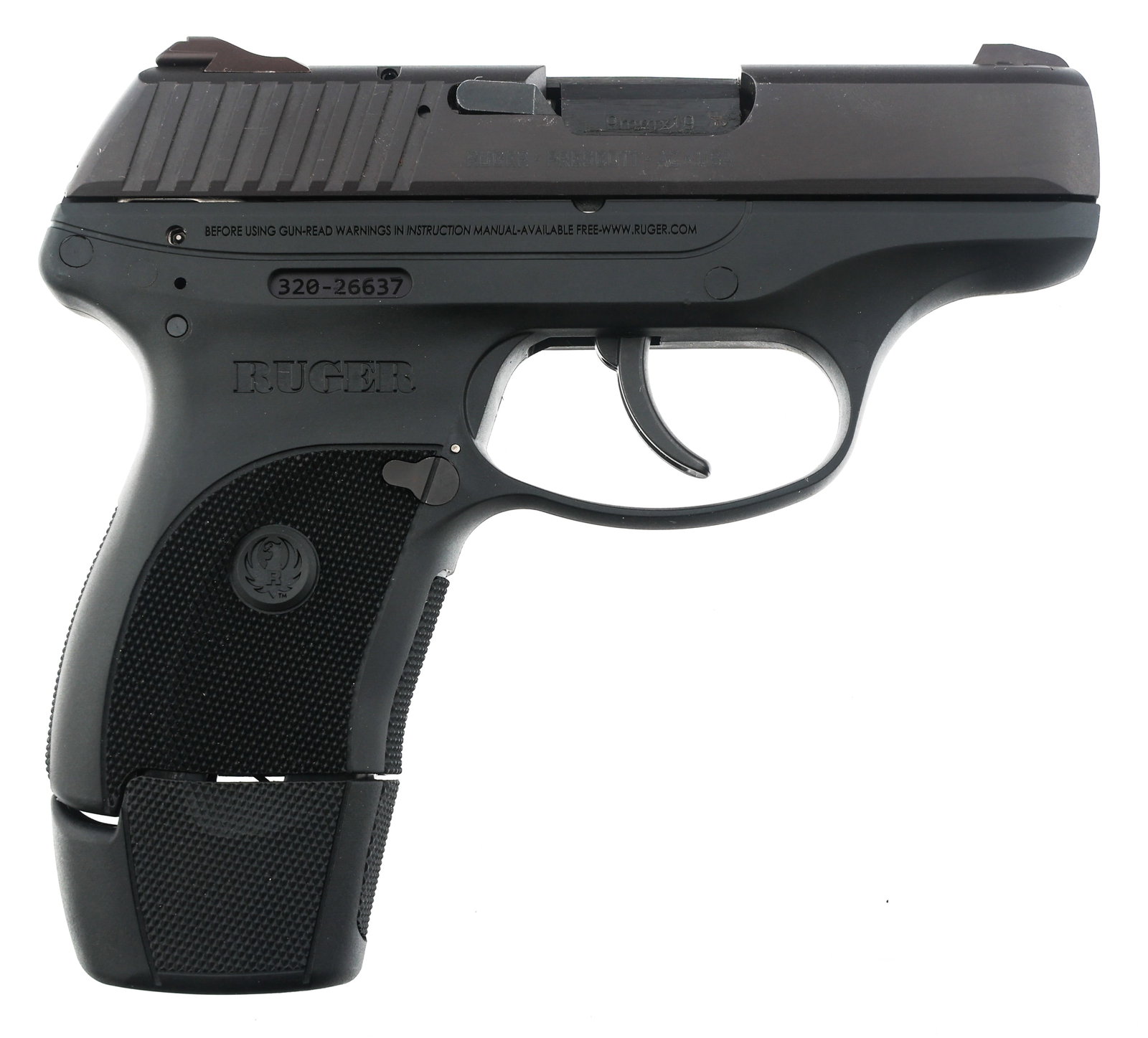RUGER MODEL LC9 9x19mm CALIBER SEMI AUTO PISTOL: RUGER MODEL LC9 9x19mm CALIBER SEMI AUTO PISTOL Ruger Model LC9 9x19mm caliber semi-automatic pistol. Textured grips. Two magazines. Nylon Ruger case. Caliber / Gauge: 9x19mm | Barrel Length: 3" | Ser