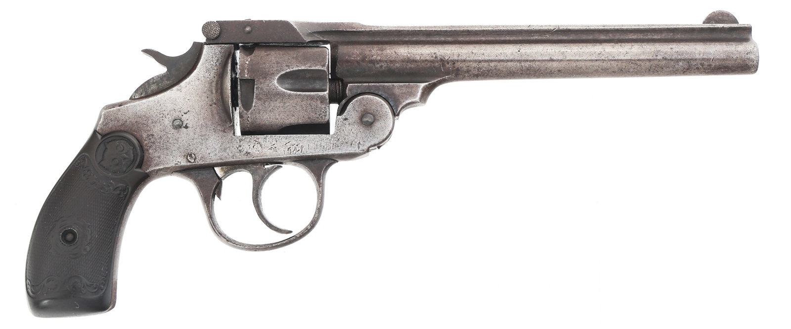 IVER JOHNSON 2nd MODEL TOP BREAK .32 S&W REVOLVER: IVER JOHNSON 2nd MODEL TOP BREAK .32 S&W REVOLVER Iver Johnson second model .32 caliber top break double action revolver. Top of barrel stamped "Iver Johnson Arms & Cycle Works Fitchburg Mass. U.S.A."