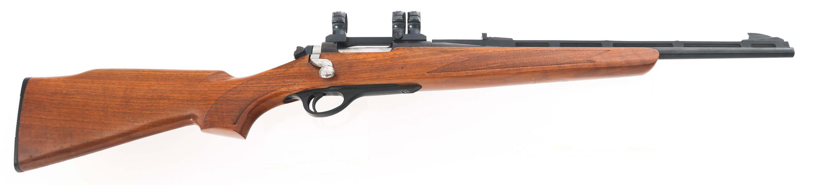 REMINGTON MODEL 600 .308 WIN CAL BOLT ACTION RIFLE: REMINGTON MODEL 600 .308 WIN CAL BOLT ACTION RIFLE Remington Model 600 .308 WIN caliber bolt action rifle. RL date code. Blued finish. Checkered wood stock. Adjustable rear sight. Vented rib barrel. S