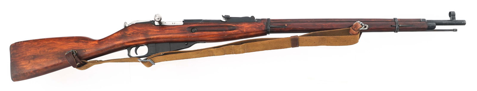 1943 RUSSIAN TULA MOSIN NAGANT 7.62mm CAL RIFLE: 1943 RUSSIAN TULA MOSIN NAGANT 7.62mm CAL RIFLE 1943 Russian Tula Model Mosin Nagant 7.62x54mmR caliber rifle. CAI import mark. Blued finish. Serial numbers match on receiver, bolt, floor plate and fo