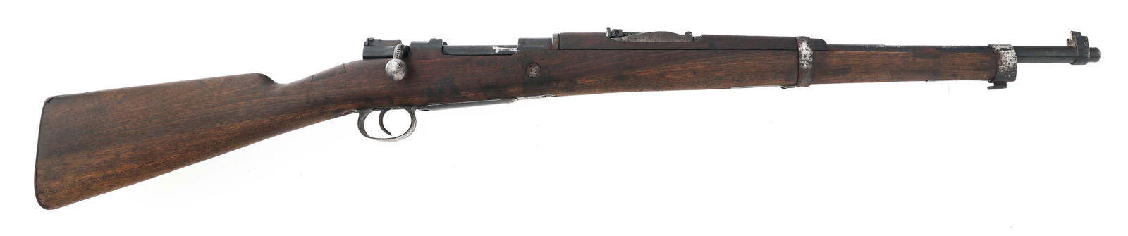 SPANISH OVIEDO MODEL 1916 .308 CALIBER RIFLE: SPANISH OVIEDO MODEL 1916 .308 CALIBER RIFLE Spanish Model 1916 .308 caliber bolt action rifle. Samco import mark. Blade front sight. Adjustable rear sight. Serial numbers match on receiver, bolt, flo