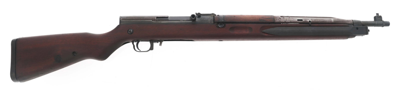 CZ she VZ 52 7.62x45mm CALIBER SEMI AUTO RIFLE: CZ she VZ 52 7.62x45mm CALIBER SEMI AUTO RIFLE CZ she VZ 52 7.62x45mm caliber semi-automatic rifle. CAI import marked. Receiver stamped on left side "she" for Uhersky Brod. Blade front sight. Adjustab