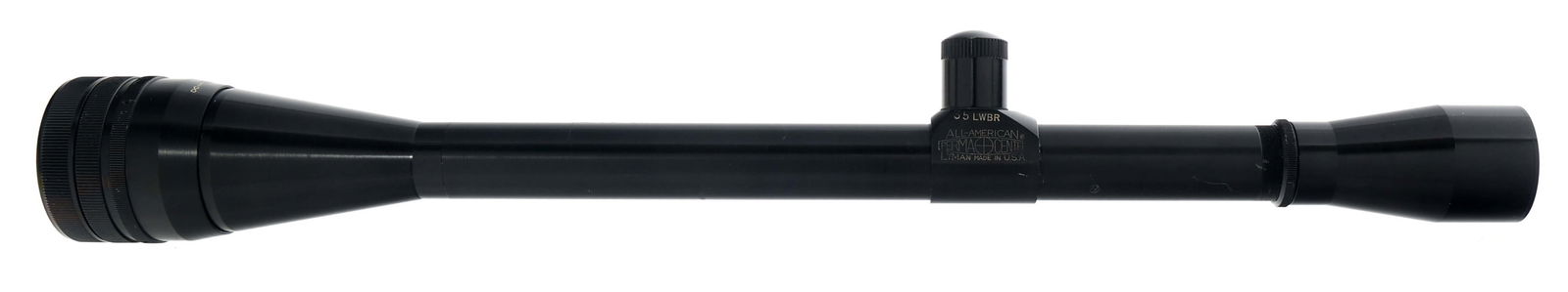 LYMAN ALL AMERICAN 35 LWBR RIFLE SCOPE: LYMAN ALL AMERICAN 35 LWBR RIFLE SCOPE Lyman All American 35 LWBR rifle scope. Cross hair reticle. Size / Gauge: 35