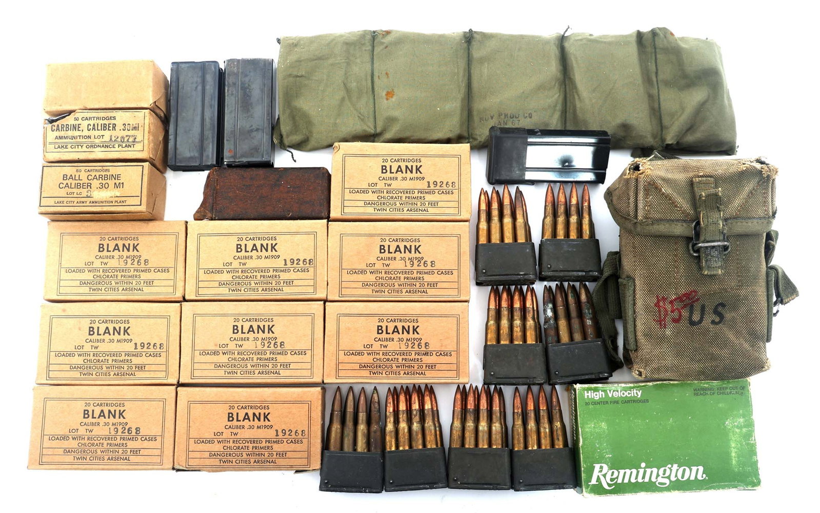 AMMUNITION 30-06 AND 30 CARBINE 30 POUNDS TGW: AMMUNITION 30-06 AND 30 CARBINE 30 POUNDS TGW 30 pounds total gross weight 30-06 Springfield and .30 Carbine ammunition. Weight includes packaging and ammo cans. Boxes may be opened and partial. Calib