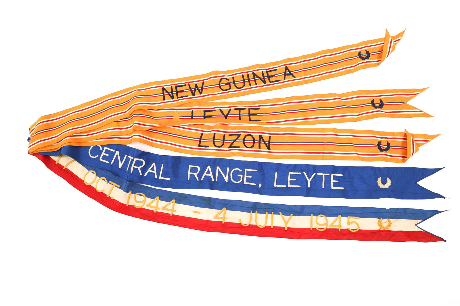 Wwii Us Army Unit Flag Pacific Campaign Streamers Auction