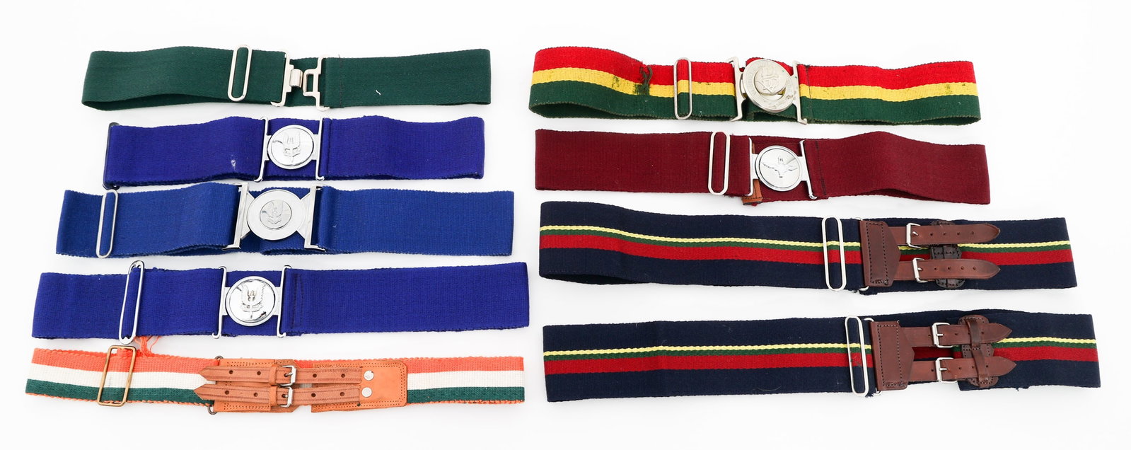 COLD WAR ERA BRITISH ARMY & MARINES STABLE BELTS: COLD WAR ERA BRITISH ARMY & MARINES STABLE BELTS Cold War Era British Army and Royal Marines Stable Belts. Including 5th Royal Inniskilling Dragoon Guards, SAS, Parachute Regiment, Royal Marines and m