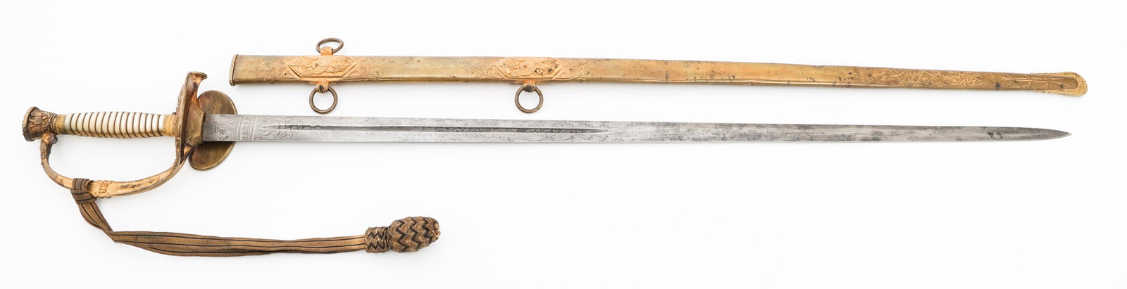 CIVIL WAR BG ALBERT ORDWAY PRESENTATION SWORD: CIVIL WAR BG ALBERT ORDWAY PRESENTATION SWORD Civil War Union Brevet Brigadier General Albert Ordway's Presentation M1860 Staff and Field Officer's Sword. Presented by the men of the 24th Massachusett