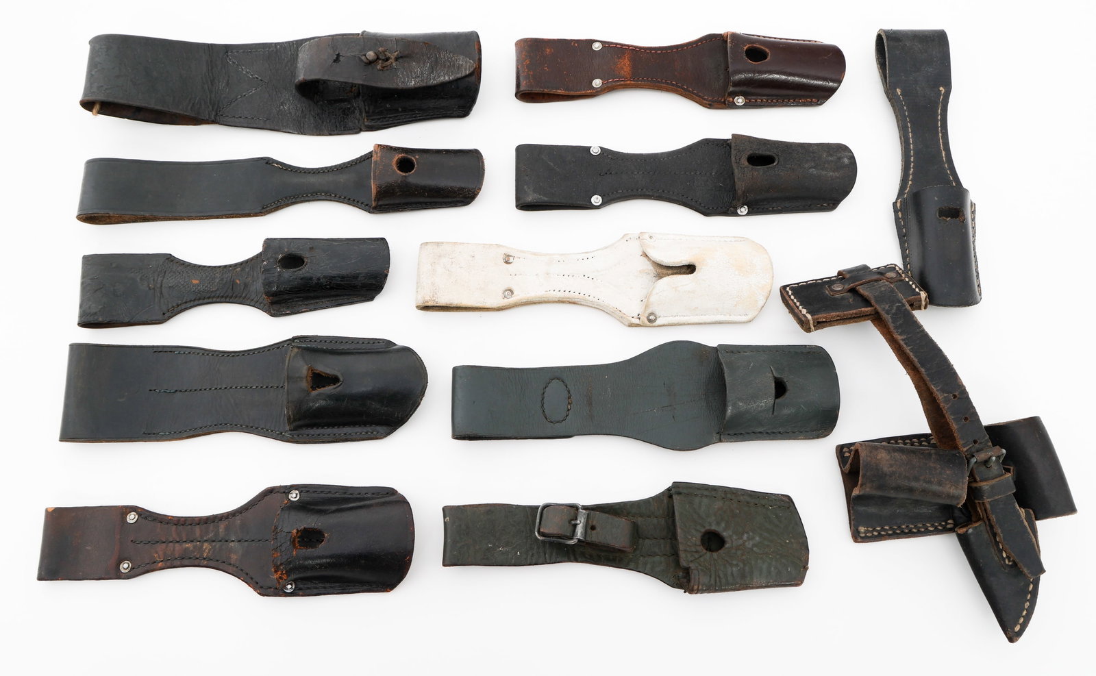 WWII - POST WAR GERMAN K98 & BAYONET LEATHER FROGS: WWII - POST WAR GERMAN K98 & BAYONET LEATHER FROGS WWII - Post War German K98 and Bayonet Leather Frogs. Provenance: Lifetime Edged Weapon & Military Memorabilia Collection of Gregory P. Voesack (1956