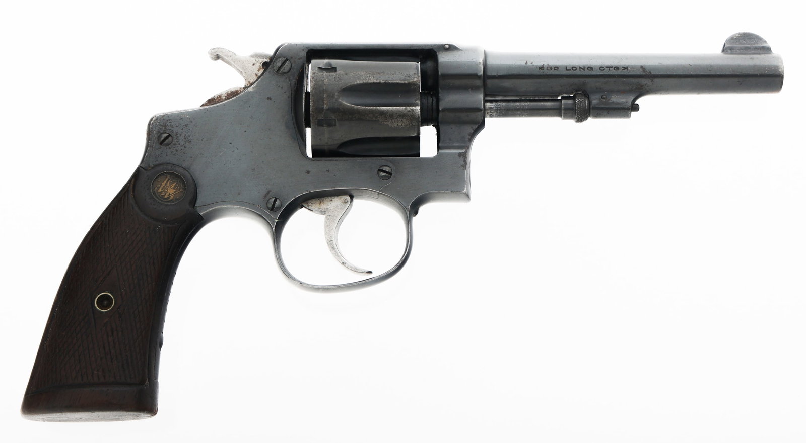 SMITH & WESSON REGULATION POLICE .32 LONG REVOLVER: SMITH & WESSON REGULATION POLICE .32 LONG REVOLVER Smith & Wesson Model Regulation Police (Pre-War) .32 Long caliber DA revolver. Blued finish. Fixed sights. Six-shot fluted cylinder. Hand ejector. Se