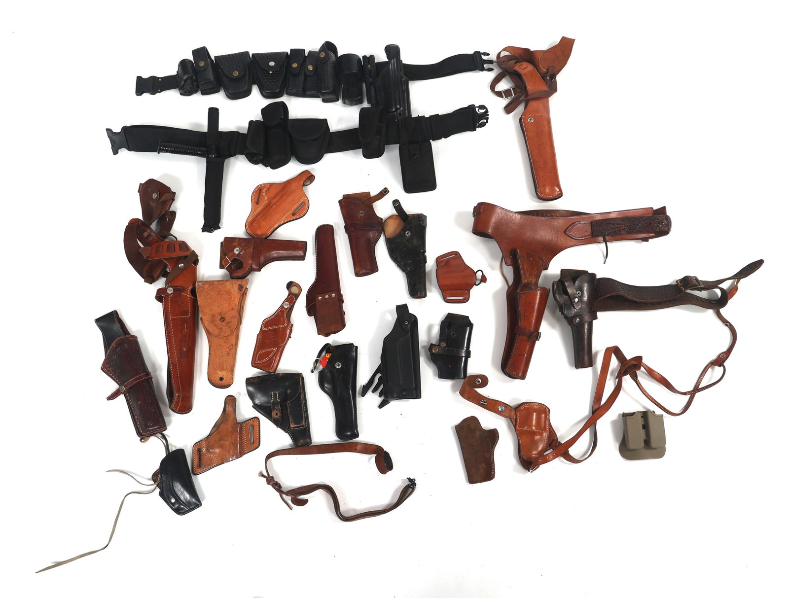 LEATHER PISTOL AND REVOLVER HOLSTERS: LEATHER PISTOL AND REVOLVER HOLSTERS Leather and nylon pistol and revolver holsters. Manufacturers include Bianchi, Viking, Hunter and more.