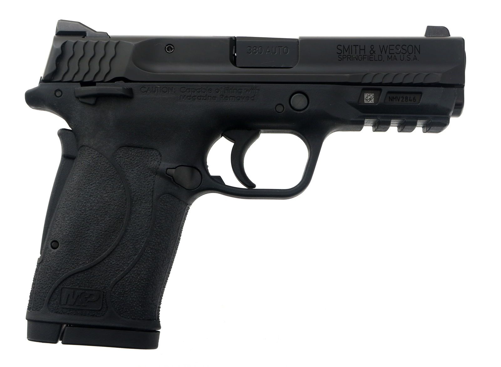 SMITH & WESSON MODEL M&P 380 SHIELD EZ PISTOL: SMITH & WESSON MODEL M&P 380 SHIELD EZ PISTOL Smith & Wesson Model M&P 380 Shield EZ .380 Auto caliber semi-automatic pistol. Fixed sights. Textured grips. Two magazines. Factory cardboard box. Calibe