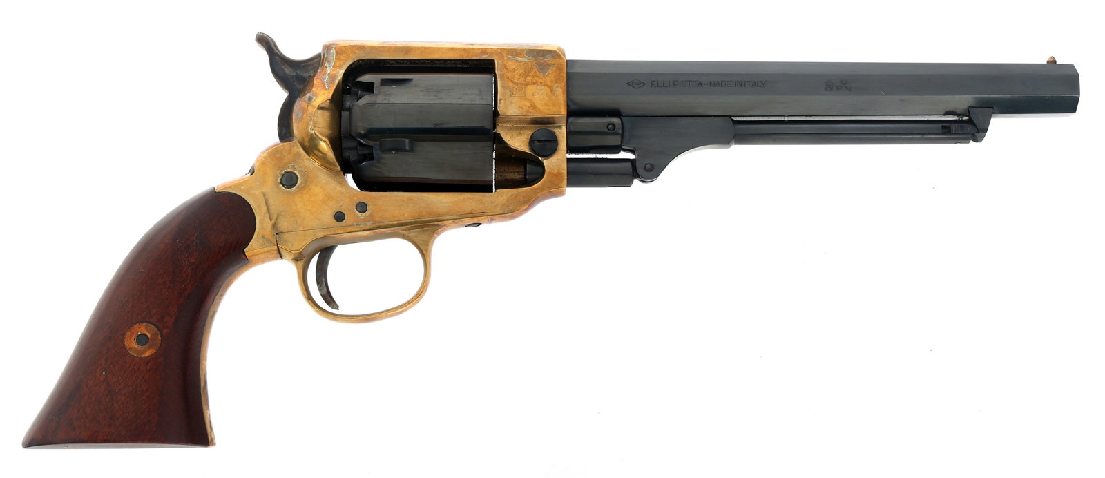 PIETTA MODEL 1862 SPILLER & BURR 36 CAL REVOLVER: PIETTA MODEL 1862 SPILLER & BURR 36 CAL REVOLVER Pietta Model 1862 Spiller & Burr .36 caliber SA percussion revolver. Fixed sights. 7 inch octagonal barrel. Six-shot smooth cylinder. Wood grips. Facto