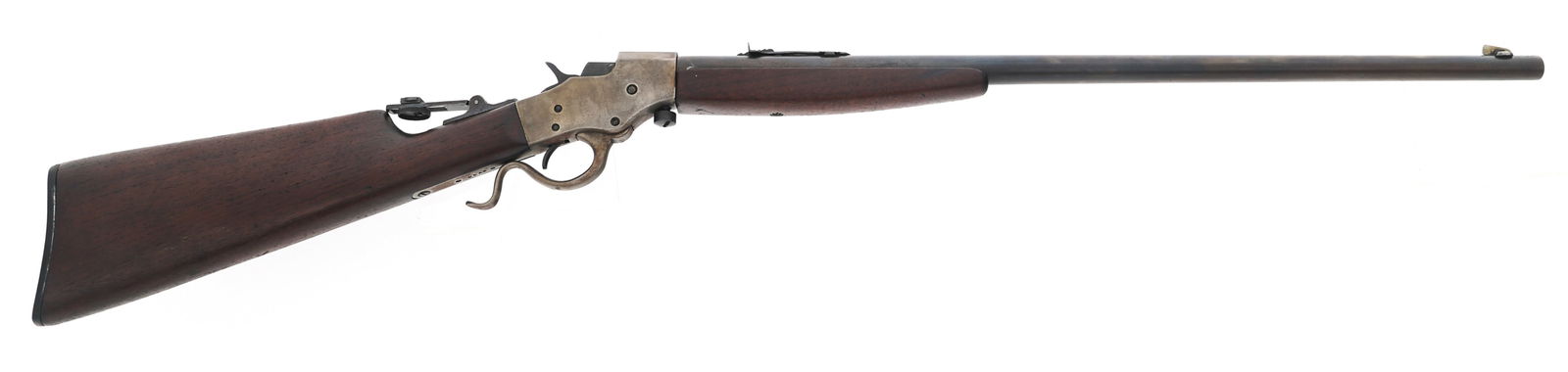 STEVENS FAVORITE MODEL 1915 .25 CALIBER RIFLE: STEVENS FAVORITE MODEL 1915 .25 CALIBER RIFLE Stevens Favorite Model 1915 .25 Stevens caliber single shot falling block rifle. Blued finish. Wood stock. Adjustable rear sight. Adjustable tang sight. C