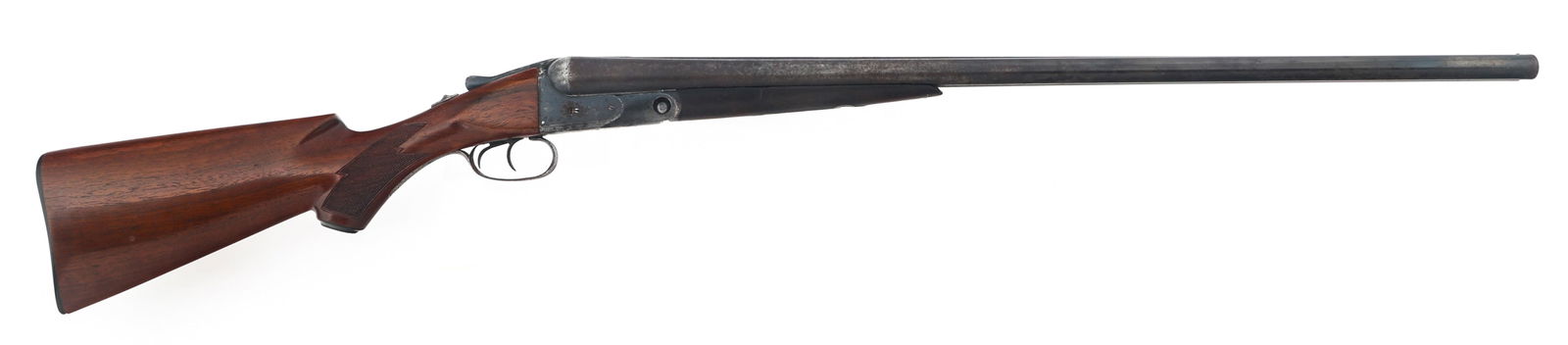 1901 PARKER BROS GRADE 0 SXS 12 GAUGE SHOTGUN: 1901 PARKER BROS GRADE 0 SXS 12 GAUGE SHOTGUN 1901 Parker Bro's Grade 0 SXS 12 gauge shotgun. 2 3/4 inch chamber. Full choke. Size 2. Vulcan steel. Bead front sight. Serial numbers match on receiver,