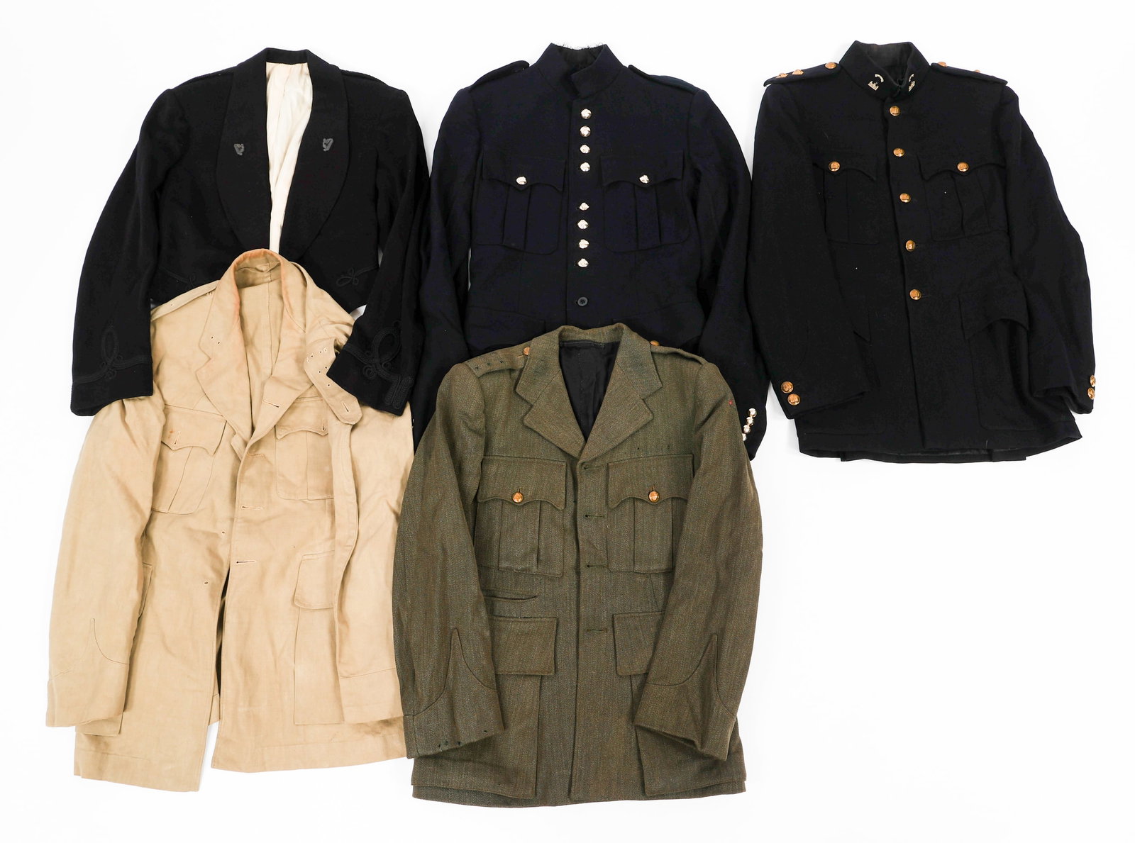WWII - COLD WAR IRISH & BRITISH-IRISH UNIFORMS: WWII - COLD WAR IRISH & BRITISH-IRISH UNIFORMS WWII - Cold War Irish & British-Irish Uniform Tunics. Includes Irish Volunteer tunic, Inniskilling Fusiliers tunic, Irish Guards mess dress jacket, and m