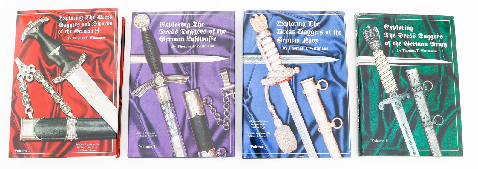 EXPLORING THE DRESS DAGGER VOL 1-4 by WITTMANN: EXPLORING THE DRESS DAGGER VOL 1-4 by WITTMANN Exploring the Dress Daggers of the German SS, Heer, Luftwaffe and Navy Reference Books Volumes 1-4 by Thomas Wittmann. Weight: 14 lbs Provenance: Lifetim