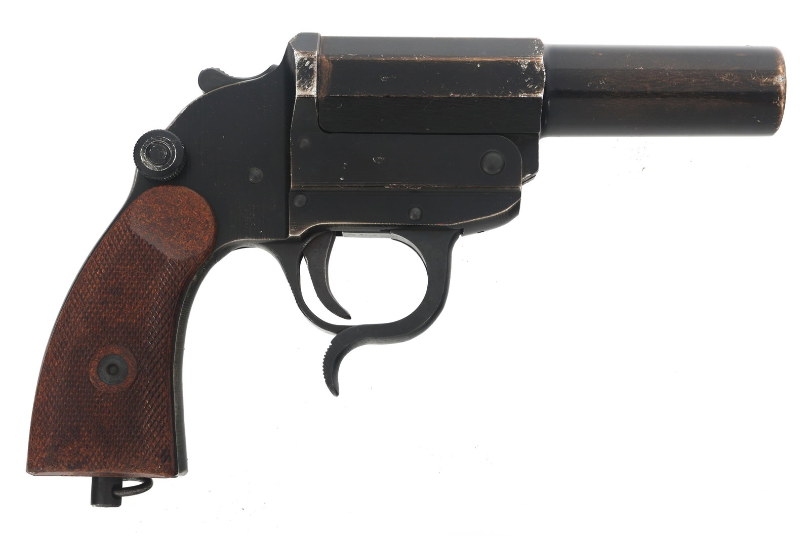 WWII GERMAN ERMA ERFURT KEMPFPISTOL FLARE PISTOL: WWII GERMAN ERMA ERFURT KEMPFPISTOL FLARE PISTOL German Erma Erfurt kempfpistole 26.5mm flare pistol. Serial numbers match on frame and barrel. "Erma Erfurt" stamped on frame. "Z" stamped on left side