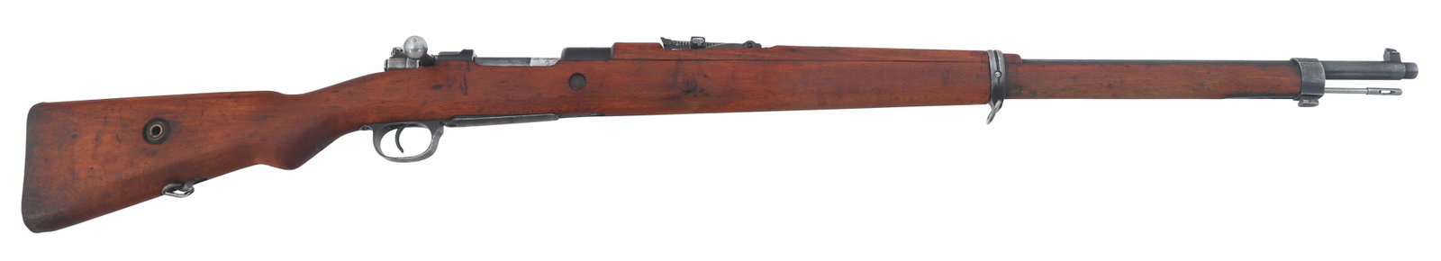 TURKISH MODEL 1938 7.92x57mm CALIBER MAUSER RIFLE: TURKISH MODEL 1938 7.92x57mm CALIBER MAUSER RIFLE 1945 Turkish Kirikkale Model 1938 7.92x57mm caliber bolt action Mauser rifle. CAI import mark. Top of receiver stamped TC / AS FA / Ankara / K.Kale / 