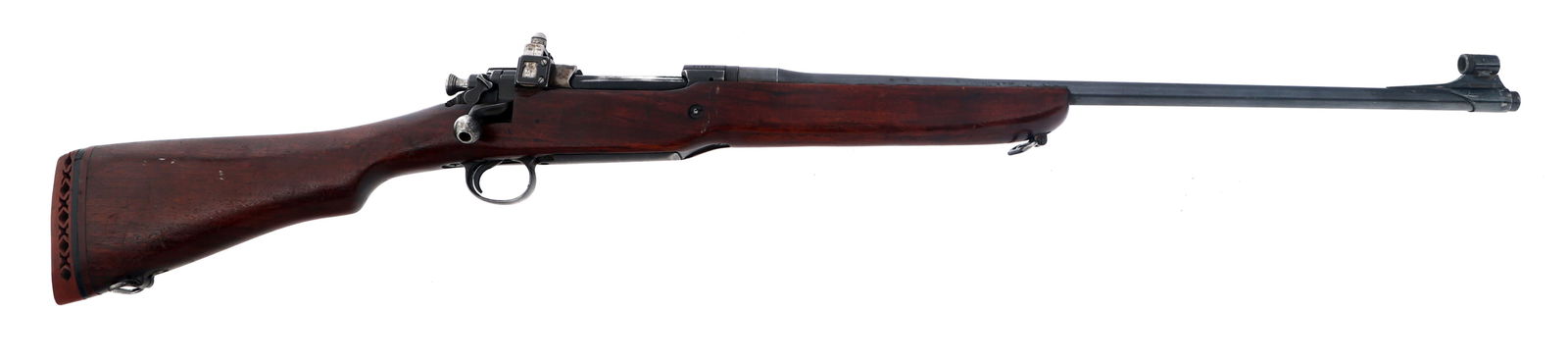 SPORTERIZED US EDDYSTONE MODEL 1917 30-06 RIFLE: SPORTERIZED US EDDYSTONE MODEL 1917 30-06 RIFLE Sporterized Eddystone Model 1917 .30-06 caliber bolt action rifle. Top of receiver stamped US / Model of 1917 / Eddystone. Left side of receiver stamped