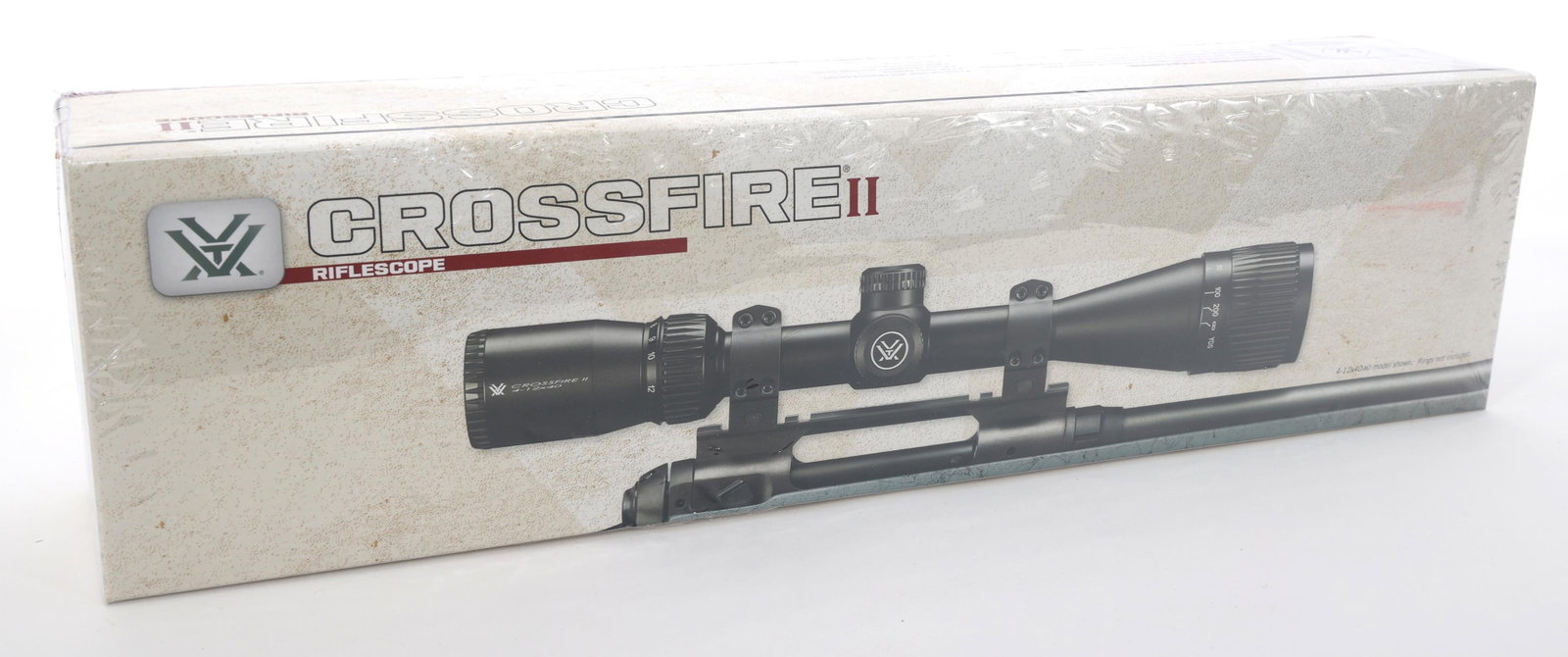 VORTEX MODEL CROSSFIRE II 4-12X40 RIFLE SCOPE: VORTEX MODEL CROSSFIRE II 4-12X40 RIFLE SCOPE Vortex Model Crossfire II 4-12x40 power rifle scope. Dead hold BDC reticle. Sealed box. Size / Gauge: 4-16x40