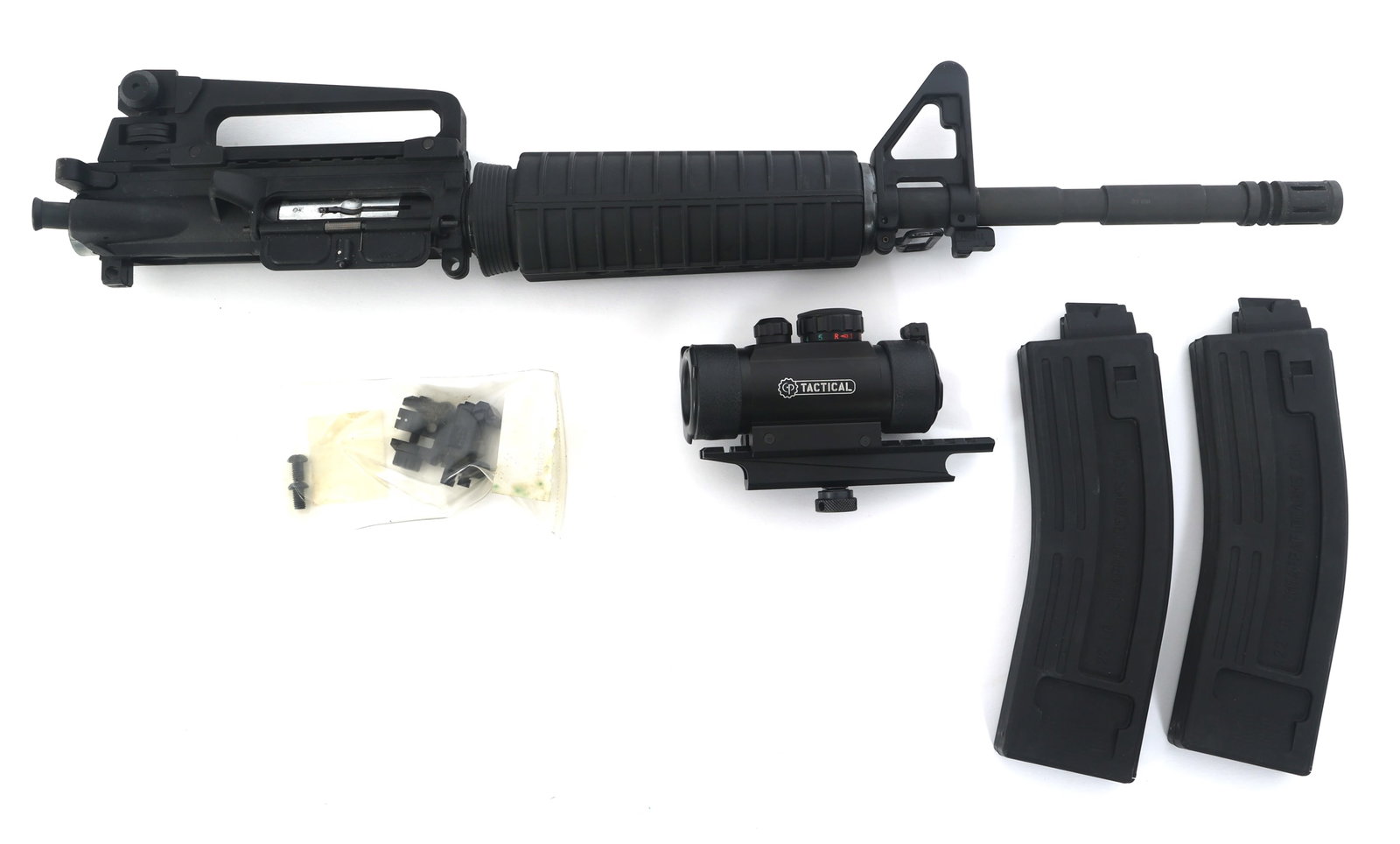 CHIAPPA MODEL M4-22 .22 LR CALIBER UPPER RECEIVER: CHIAPPA MODEL M4-22 .22 LR CALIBER UPPER RECEIVER Chiappa Model M4-22 .22 LR caliber upper receiver with barrel. Sling swivel. Bayonet lug. Protected post front sight. Adjustable rear sight. Two magaz