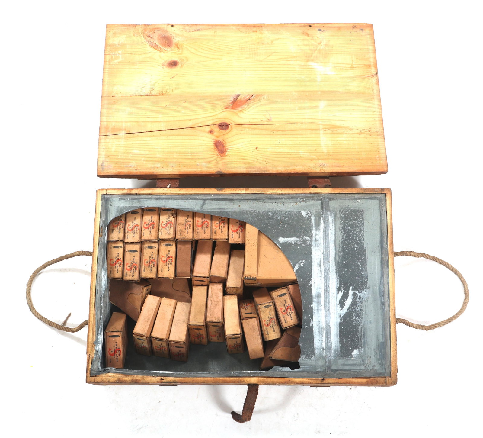 RIFLE AMMO 8mm CALIBER HUNGARIAN - 50 POUNDS TGW: RIFLE AMMO 8mm CALIBER HUNGARIAN - 50 POUNDS TGW Rifle Ammunition 8mm caliber Austrian/Hungarian Mannlicher 50 pounds total gross weight. Wood crate. Weight includes packaging. Some boxes may be open 