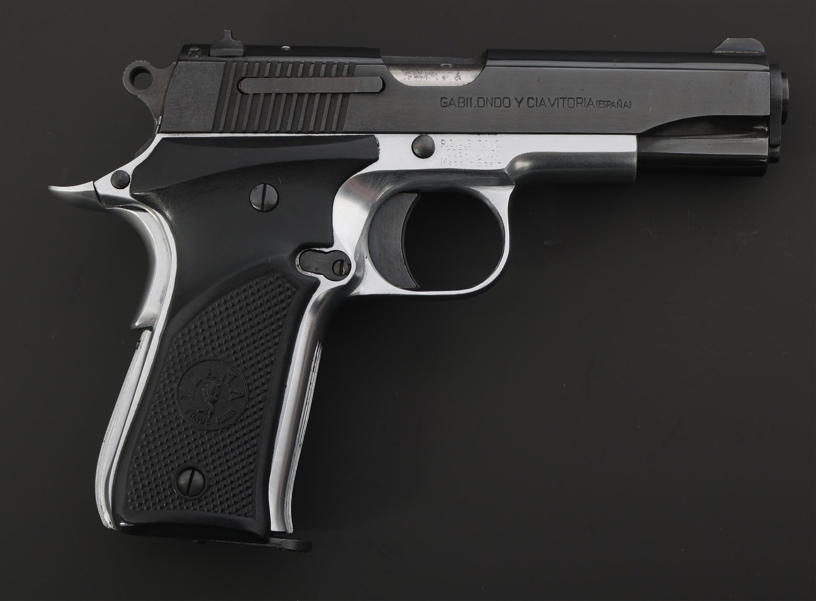 LLAMA MODEL MICRO MAX .380 ACP CALIBER PISTOL: LLAMA MODEL MICRO MAX .380 ACP CALIBER PISTOL Llama Model Micro Max .380 ACP caliber semi automatic pistol. RSA import mark. Two tone finish. Fixed sights. Checkered rubber grips with Llama logo. Two 