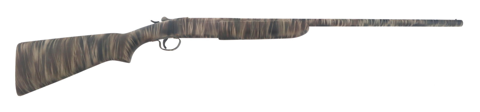WINCHESTER MODEL 37 .410 GAUGE SHOTGUN: WINCHESTER MODEL 37 .410 GAUGE SHOTGUN Winchester Model 37 .410 gauge single shot shotgun. 2 3/4 and 3 inch chamber. Improved Modified choke. Camo finish. Wood stock and forend. Checkered Winchester b