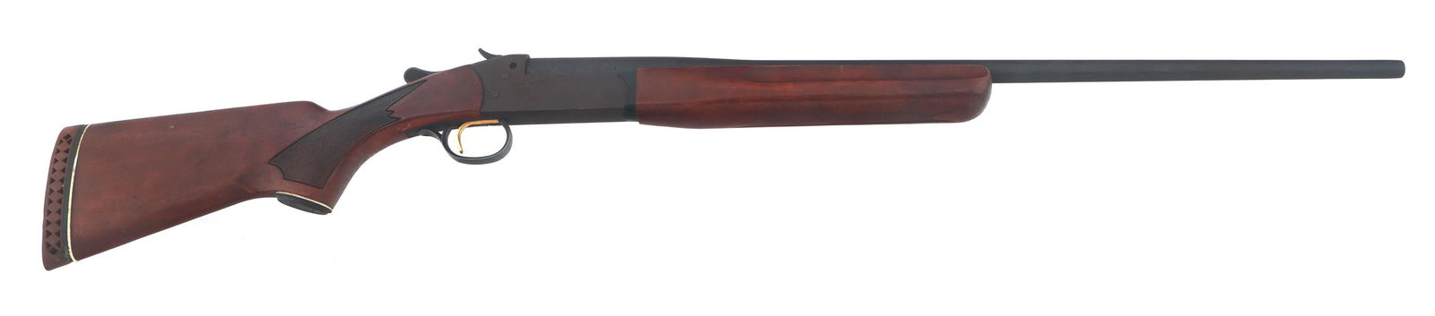 WINCHESTER MODEL 37A .410 GA SINGLE SHOT SHOTGUN: WINCHESTER MODEL 37A .410 GA SINGLE SHOT SHOTGUN Winchester Model 37A .410 gauge single shot shotgun. Made in Canada stamped on left barrel. Engraved receiver. Checkered wood stock. Caliber / Gauge: 4