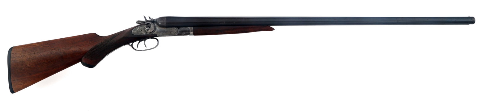 MERIDEN FIREARMS CO. A.J. AUBREY 12 GA SHOTGUN: MERIDEN FIREARMS CO. A.J. AUBREY 12 GA SHOTGUN Meriden Firearms Co. Model A.J. Aubrey 12 gauge side by side shotgun. Rib stamped Mf'd by the Meriden Firearms Co. Meriden. CT. Pat'd. July. 9. 1907. Sid
