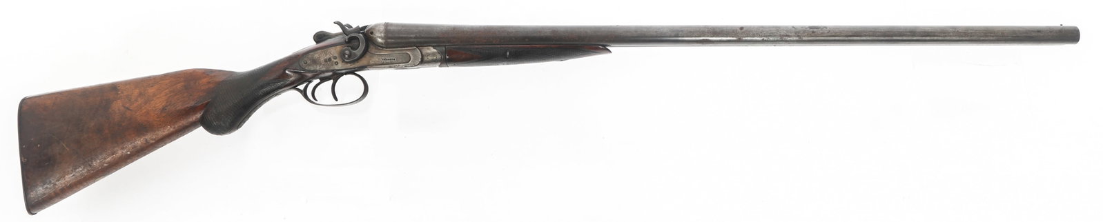 BELGIAN T PARKER SXS 12 GAUGE SHOTGUN: BELGIAN T PARKER SXS 12 GAUGE SHOTGUN Belgian T. Parker SXS 12 gauge double barrel shotgun. Bead front sight. Checkered wood stock and forend. Steel butt plate. Caliber / Gauge: 12 Barrel Length: 30" 