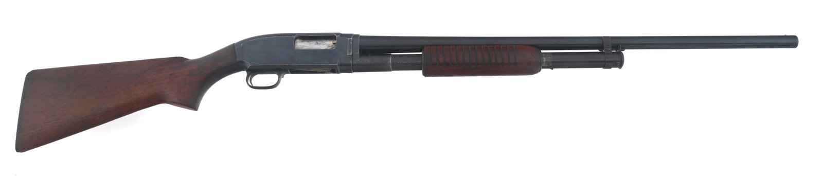 WINCHESTER MODEL 12 12 GA TAKEDOWN SHOTGUN: WINCHESTER MODEL 12 12 GA TAKEDOWN SHOTGUN Winchester Model 12 12 gauge takedown shotgun. 2 3/4" chamber. Fixed modified choke. Blued finish. Bead sight. Wood stock. Caliber / Gauge: 12 Barrel Length: