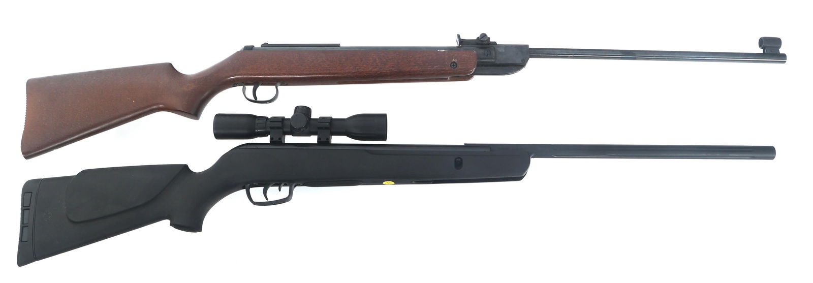 RWS DIANA MODEL 34 AND GAMO BOBCAT 1250 AIR RIFLES: RWS DIANA MODEL 34 AND GAMO BOBCAT 1250 AIR RIFLES RWS Diana Model 34 and Gamo Bobcat 1250 break action .177 caliber air rifles. (A) RWS Diana. Blued finish. Hooded front sight. Adjustable rear sight.