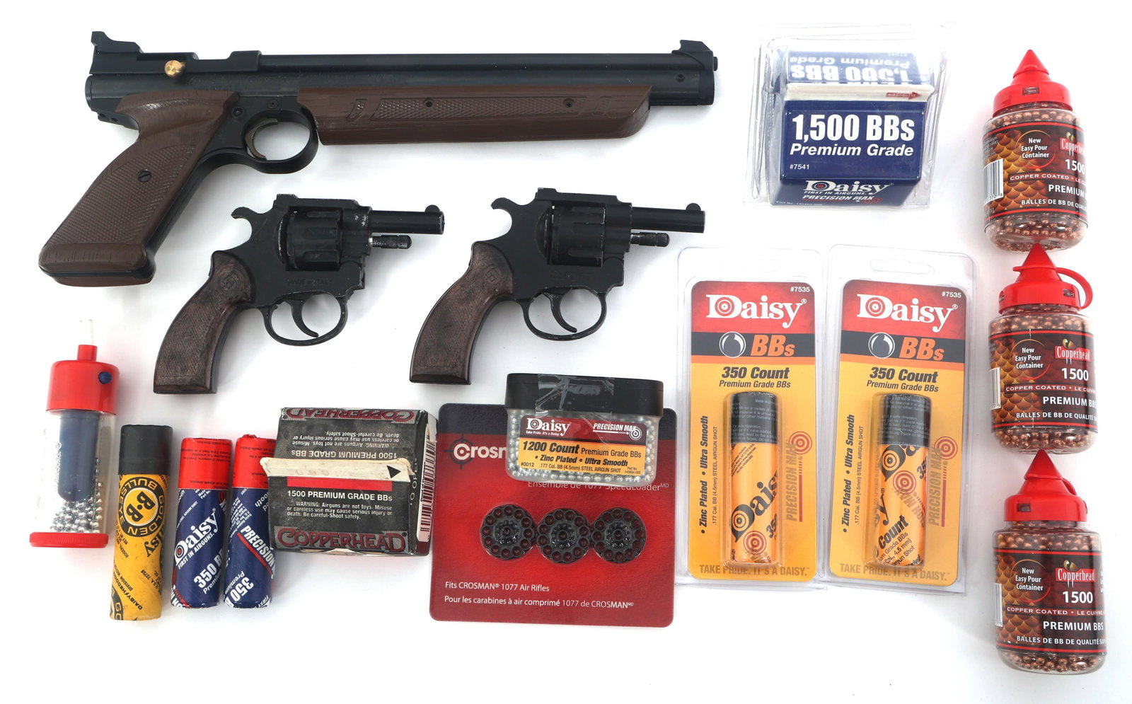 AMERICAN CLASSIC AIR GUN AND SPRINT STARTER PISTOL: AMERICAN CLASSIC AIR GUN AND SPRINT STARTER PISTOL One American Classic Model 1377 .177 caliber BB air pistol. Two Sprint Starter Pistols. 8 lbs total gross weight BBs. Weight includes packaging. Boxe