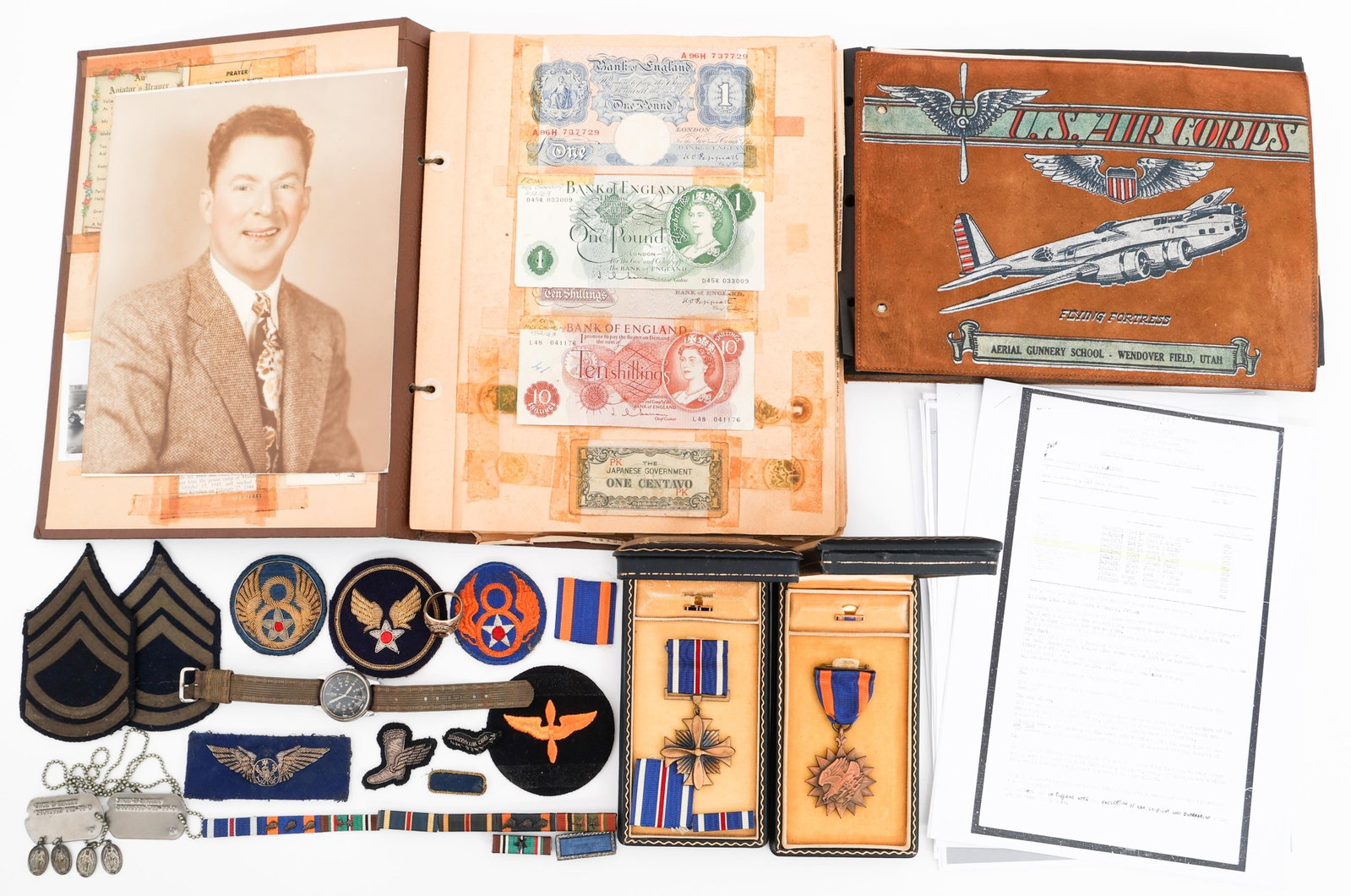 WWII USAAF POW 401st BG, 615th BS GROUPING: WWII USAAF POW 401st BG, 615th BS GROUPING WWII US Army Air Forces POW 401st Bomb Group, 615th Bomb Squad Grouping. Named to B-17 Radio Operator Staff Sergeant Jack L MacKey, 14041992, of the 401st Bo