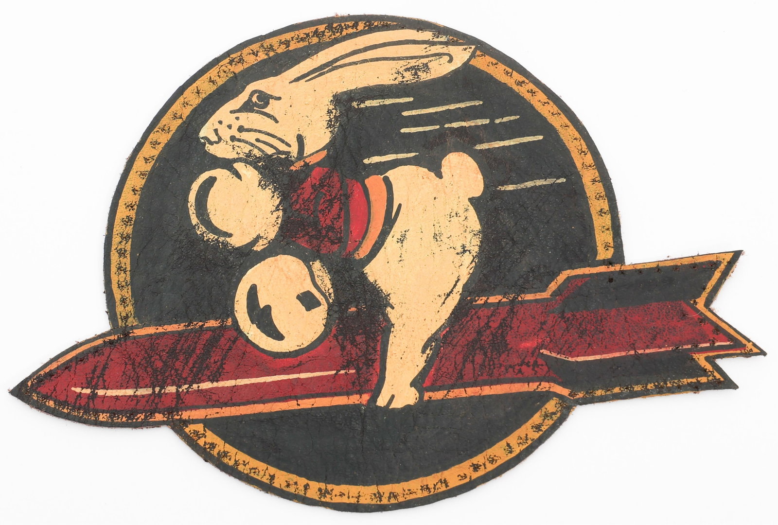 WWII USAAF 29th BS, 40th BOMB GROUP PATCH: WWII USAAF 29th BS, 40th BOMB GROUP PATCH WWII USAAF 29th Bomb Squadron, 40th Bombardment Group, 6th Air Force Patch. Hand painted leather. Size: 4 1/2" x 6 1/4" Provenance: Lifetime Military Memorabi