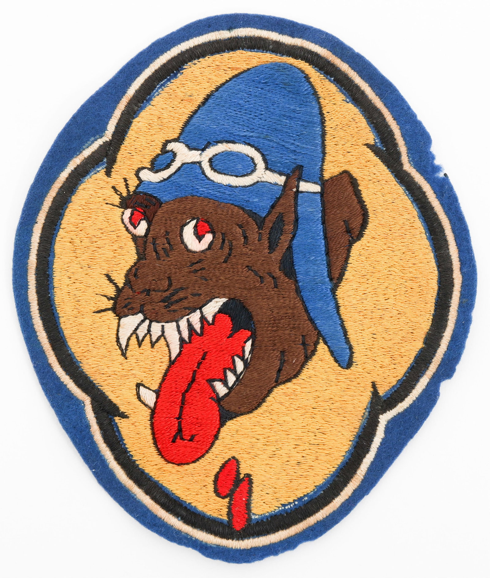 WWII USAAF 36th FIGHTER SQ AUSTRALIAN MADE PATCH: WWII USAAF 36th FIGHTER SQ AUSTRALIAN MADE PATCH WWII USAAF 36th Fighter Squadron Australian Made Patch. Full embroidered cotton on felt. Size: 6 1/2" x 5 1/2" Provenance: Lifetime Military Memorabili