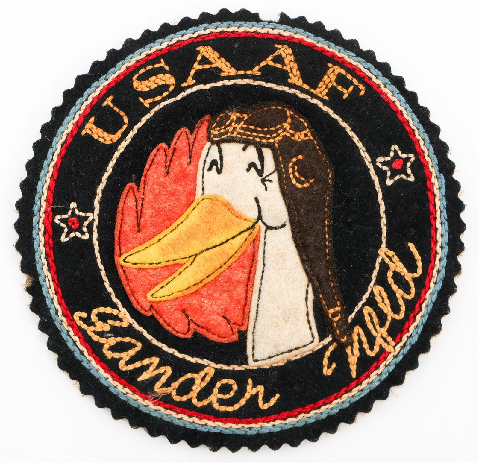 WWII USAAF GANDER FIELD CANADIAN MADE PATCH: WWII USAAF GANDER FIELD CANADIAN MADE PATCH WWII USAAF Gander Field Canadian Made Patch. Cotton chain-stitched thread on felt. Maker marked by Crest Craft. Size: 5" Provenance: Lifetime Military Memor