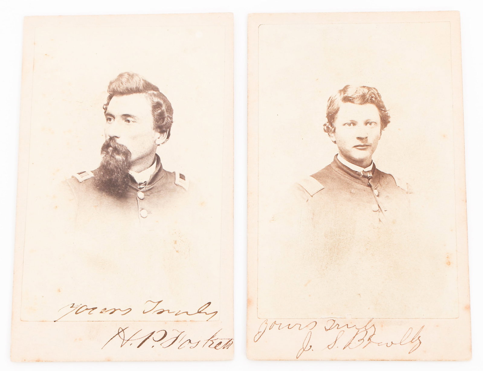 CIVIL WAR UNION NAMED 42nd OHIO IR CDV PHOTOGRAPHS: CIVIL WAR UNION NAMED 42nd OHIO IR CDV PHOTOGRAPHS Civil War Union CDV Photographs. Named to 1st Lieutenant Peter H Foskett, Co. B and 2nd Lieutenant James S. Bowlby, Co. C of the 42nd Ohio Volunteer 