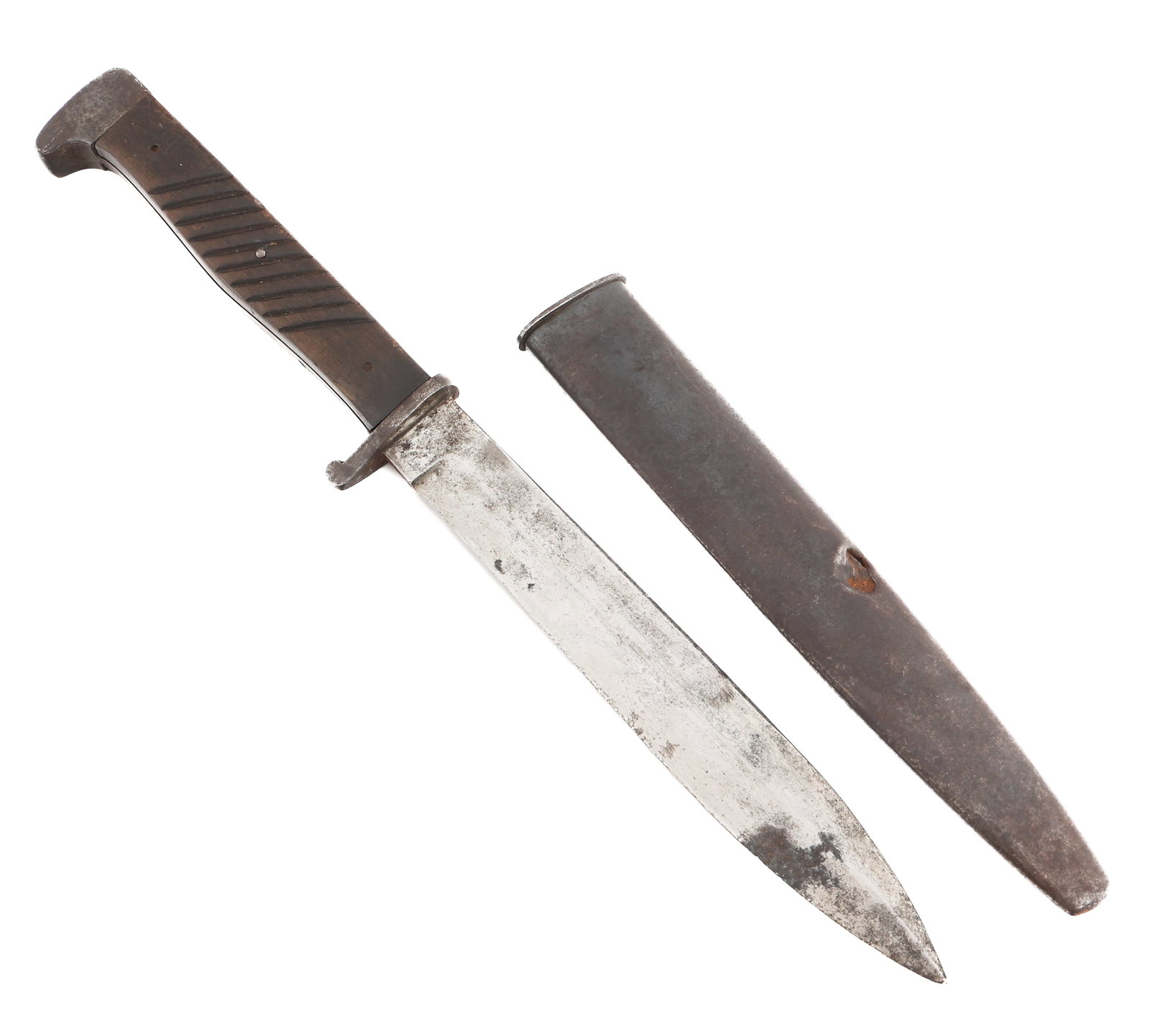 WWI IMPERIAL GERMAN BOOT KNIFE by J. A. HENCKELS: WWI IMPERIAL GERMAN BOOT KNIFE by J. A. HENCKELS WWI Imperial German Boot Knife. Single edged, bright, straight blade. Maker mark of J. A. Henckels stamped near the spine. Steel hilt with wood grips. 