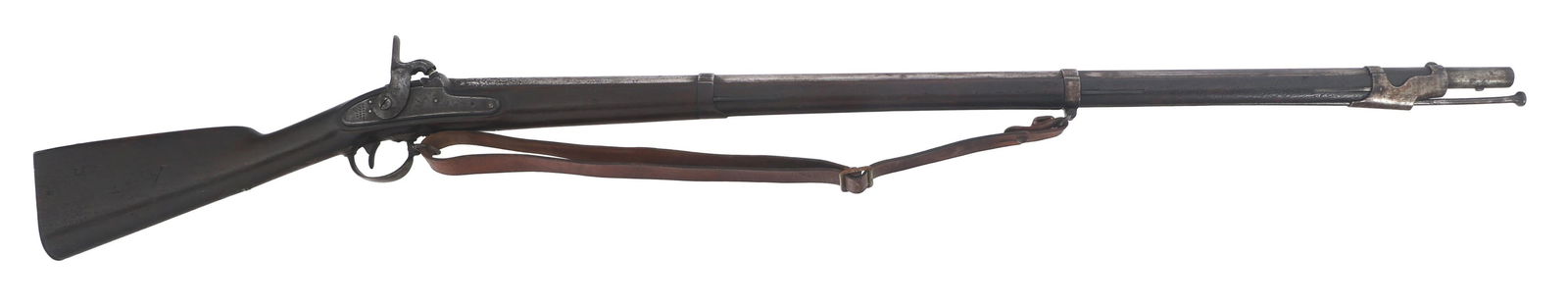 1849 US HARPERS FERRY MODEL 1842 .75 CAL RIFLE: 1849 US HARPERS FERRY MODEL 1842 .75 CAL RIFLE 1849 US Harpers Ferry Model 1842 .75 caliber percussion rifle. Side plate stamped Harpers Ferry / 1842 and eagle / US. Barrel stamped V / P / eagle head.