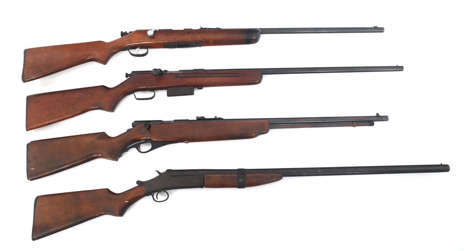 WARDS, STEVENS, & CENTRAL LONG GUNS FOR PARTS: WARDS, STEVENS, & CENTRAL LONG GUNS FOR PARTS A) Wards Western Field Model 15A .410 gauge bolt action shotgun. 3 inch chamber. Full choke. Wood stock. Steel butt plate. Bead front sight. One magazine.