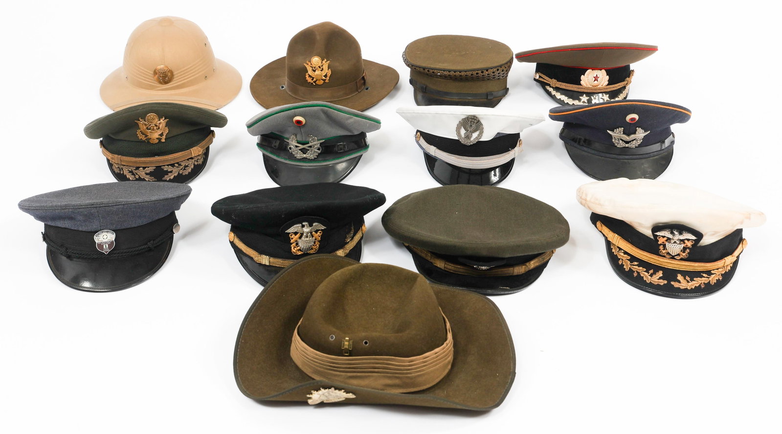 COLD WAR WORLD MILITARY SERVICE HEADGEAR: COLD WAR WORLD MILITARY SERVICE HEADGEAR Cold War World Military Service Headgear. Nations include Soviet Russia, West Germany US Army, Navy, Civil Air Patrol and more.