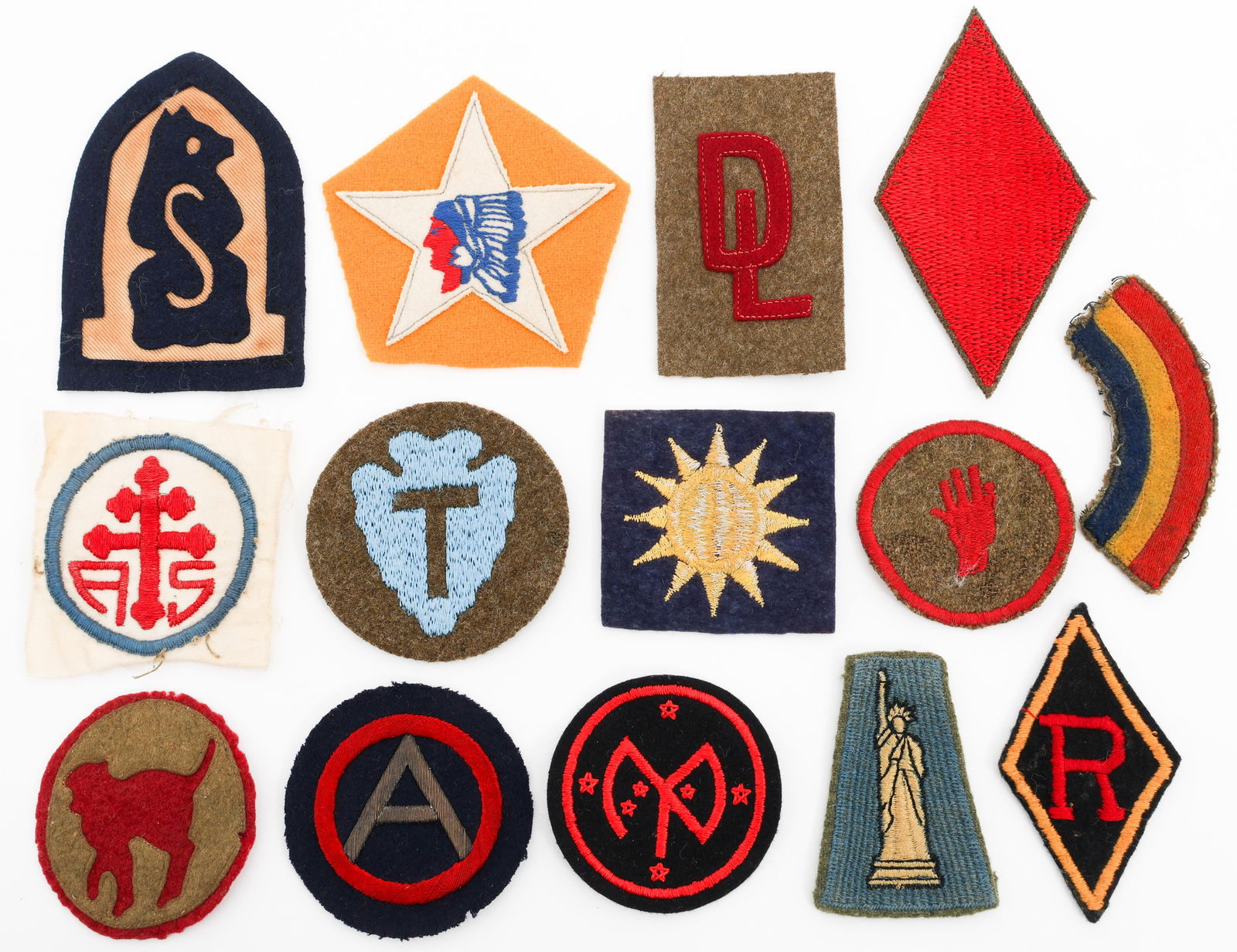 EARLY 20TH C. US ARMY DIVISION PATCHES: EARLY 20TH C. US ARMY DIVISION PATCHES WWI Period US Army Division Patches. Includes 3rd Army, 2nd, 27th, 36th, 42nd, 77th, 81st Divisions and more. Provenance: Lifetime Military Memorabilia & Arms Co