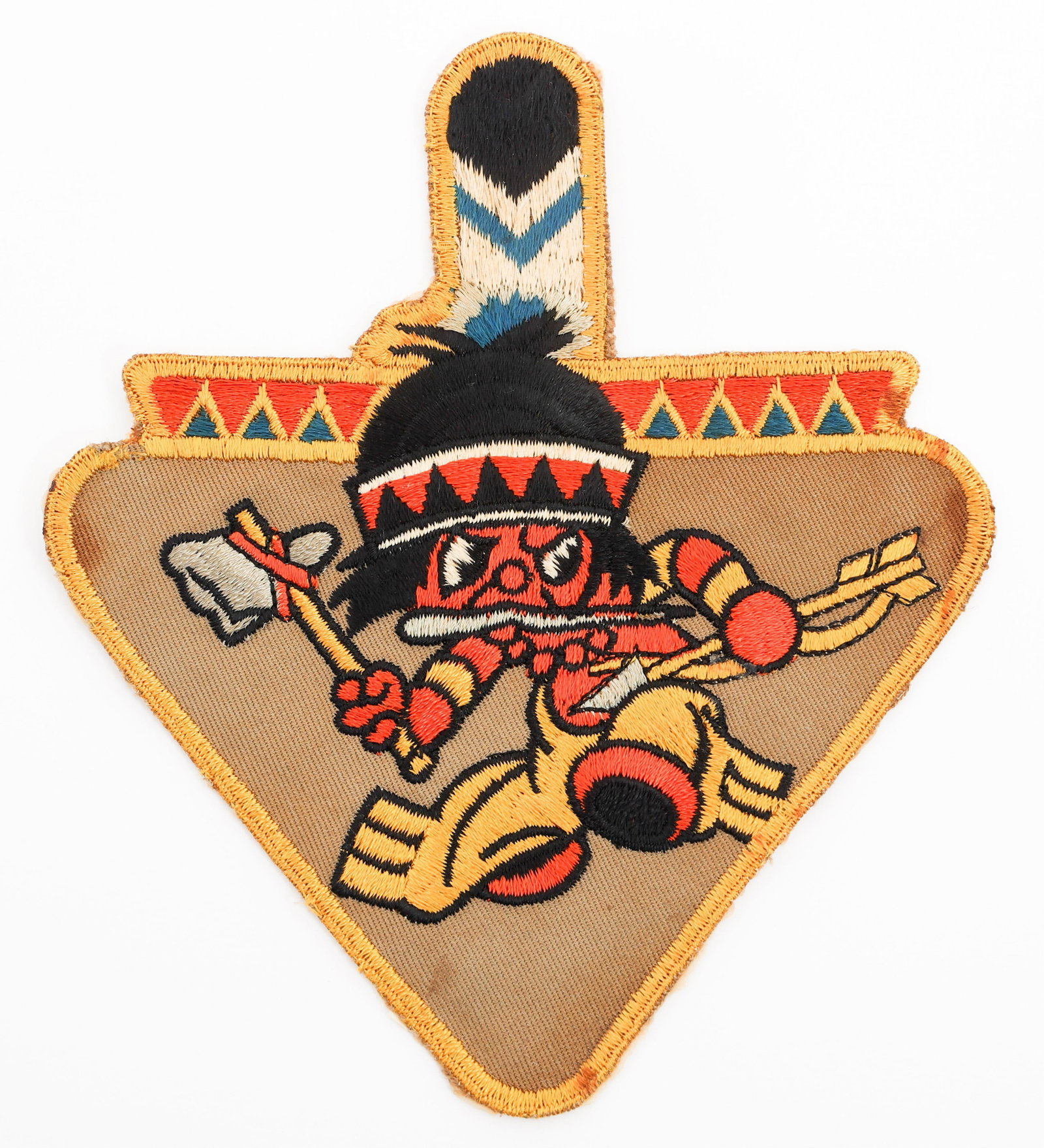 WWII USAAF 72nd FIGHTER SQUADRON POCKET PATCH: WWII USAAF 72nd FIGHTER SQUADRON POCKET PATCH WWII USAAF 72nd Fighter Squadron Pocket Patch. Embroidered cotton on twill construction. Size: 6 3/4" x 6" Provenance: Lifetime Military Memorabilia & Arm
