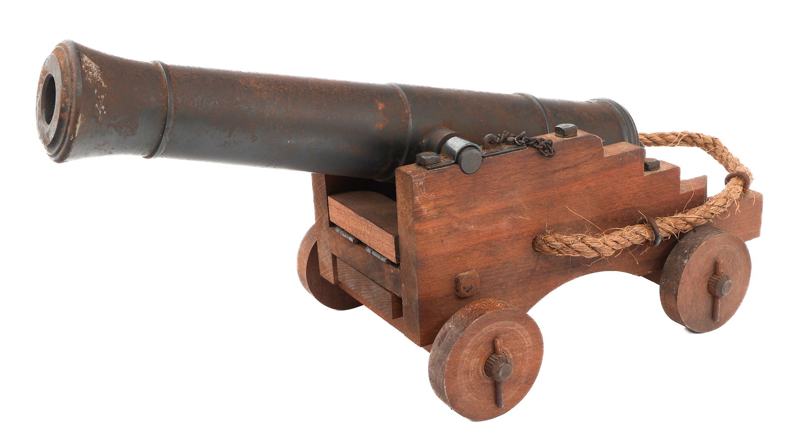 TRADITIONS SPAIN .69 CAL SIGNAL CANNON: TRADITIONS SPAIN .69 CAL SIGNAL CANNON Traditions Spain .69 Caliber Signal Cannon. Black powder only. Mounted on wooden carriage. Barrel length: 12". Size: 14" x 6" x 8"