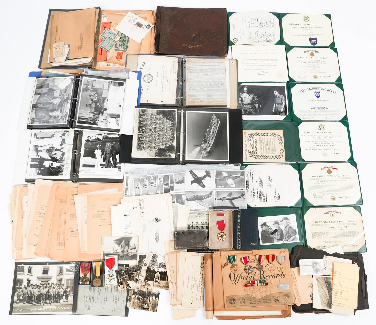 WWII - COLD WAR US ARMED FORCES PHOTOS & EPHEMERA: WWII - COLD WAR US ARMED FORCES PHOTOS & EPHEMERA WWII - Cold war US Armed Forces Photos & Paper Ephemera. Includes Cold War medals with citations named to Colonel Edward F. Hessel. Also includes scra