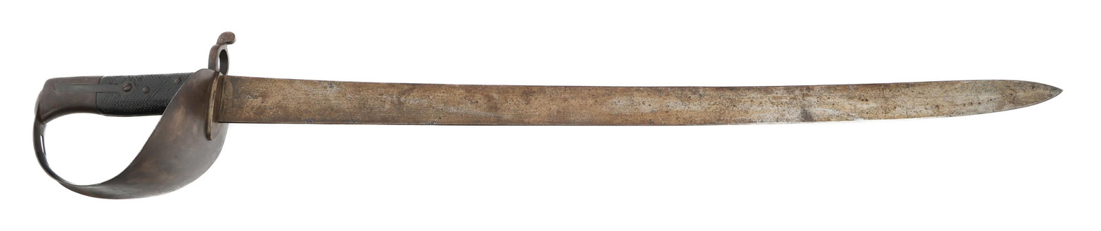 BRITISH P1859 ROYAL NAVY CUTLASS BAYONET: BRITISH P1859 ROYAL NAVY CUTLASS BAYONET British Pattern 1859 Royal Navy Cutlass Bayonet. Single edged, slightly curved blade. Maker mark by Gebruder Weyersburg, Solingen and proof marks on the ricass