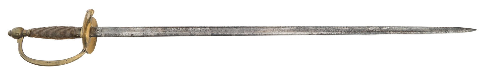 CIVIL WAR US M1840 NCO SWORD by C. ROBY: CIVIL WAR US M1840 NCO SWORD by C. ROBY Civil War US M1840 NCO Sword. Single edged, straight blade with fuller. Maker marked by C. Roby on one side of the ricasso and "US 1863 F.S.S." stamped on the r